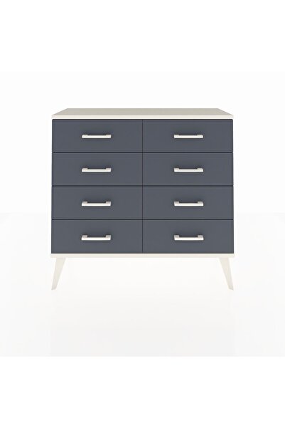 Dienni Arges Şifonyer 8 Çekmeceli 88x30x80 Çam-Aytaşı/Antrasit