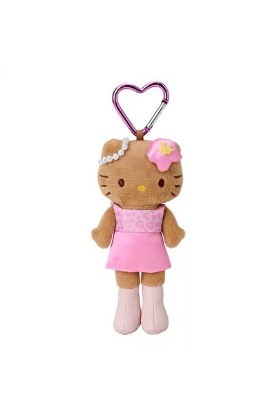 Miniso سلسلة مفاتيح على شكل دمية هيلو كيتي ذات أرجل طويلة بنية اللون، بنمط كاواي، بأربعة أشكال، مصنوعة من قماش أسود، بتصميم مستوحى من الرسوم المتحركة.