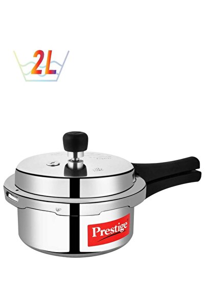 Prestige Svachh Aluminium Pressure Cooker Junior Deep pan With Locking Lid 2Liters