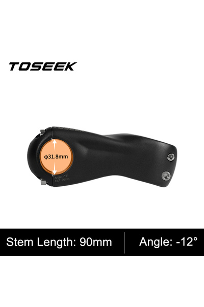 Choice جذع دراجة جبلية من الكربون TOSEEK K03 بزاوية 12-90 مم، مقاس 31.8 مم، م...
