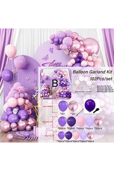 Choice مجموعة أخرى 1: 102 قطعة من بالونات الزينة باللونين البنفسجي والوردي، م...