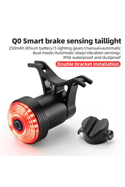 ROCKBROS مصباح خلفي ذكي للدراجة مزود بمستشعر فرامل تلقائي، ملحقات إضاءة خلفية...