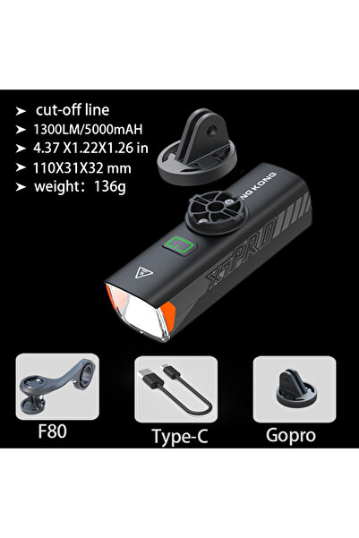 Choice مصباح دراجة LED أمامي قابل لإعادة الشحن عبر منفذ USB، بقوة إضاءة تتراو...