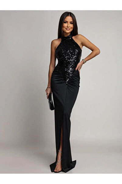 Demhana Boutique Rochie lunga cu paiete