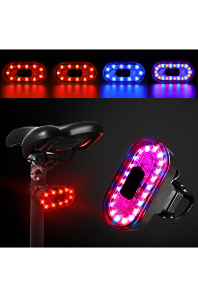 BUCKLOS أضواء دراجة متعددة الألوان (أحمر-أزرق-911) LED خلفية للدراجات الهوائي...