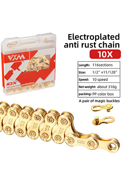 Choice سلسلة دراجة هوائية بعشر سرعات، سرعة واحدة، 8/9/10 سرعات، مطلية بالكهرباء، مقاومة للصدأ ومتينة، قابلة للطي للدراجات الجبلية