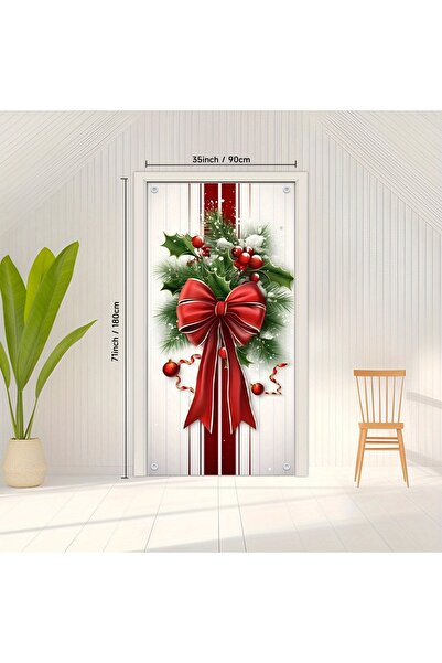 Choice زينة باب أنيقة متعددة الألوان لعيد الميلاد، مقاس 90×180 سم - زينة باب ...