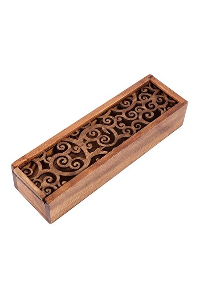 Choice 1 Portable Retro Box Hollow Wood Pencil Case Storage Box Students Cute...