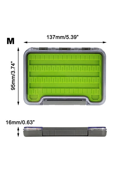 Choice G048MSV قطعة واحدة من أفينتيك، صندوق ذباب مقاوم للماء بنسبة 100%، وسادة سيليكون، إسفنج شفاف، صندوق صيد، تخزين أدوات الصيد