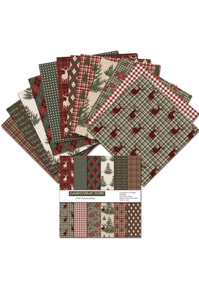 Choice 24 قطعة من ورق التدوين والحرف اليدوية بنمط عيد الميلاد المجيد العتيق، ...