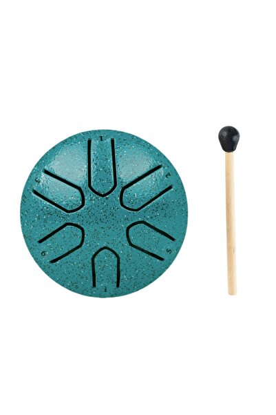 Choice Green 3-Inch 6-Tone Steel Tongue Drum - Mini Handpan Drum with Drumsticks, Beginner-Friendly Percuss