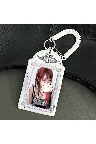 Choice سلسلة حامل بطاقات بنمط أجنحة ملاك بيضاء، عرض وتخزين بطاقات الصور مقاس ...