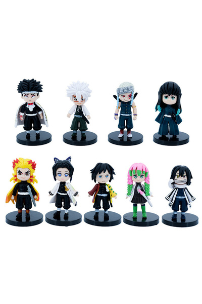 BANDAI 9 قطعة 9 قطعة/المجموعة شخصيات أنيمي شيطان القاتل - تانجيرو نيزوكو زينيتسو إينوسوكي كيوجورو Q الإصدار