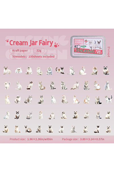 Choice1 A1 100 pcs Pet cat Iron box sticker fragments hand ledger label text ...