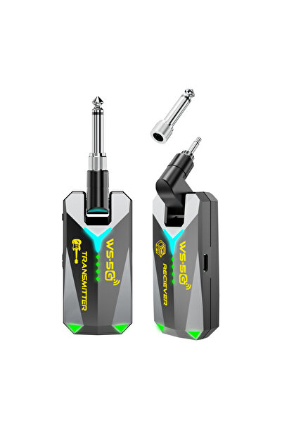 Choice نظام جيتار لاسلكي أسود بتردد 5.8 جيجاهرتز، جهاز إرسال واستقبال صوتي قا...