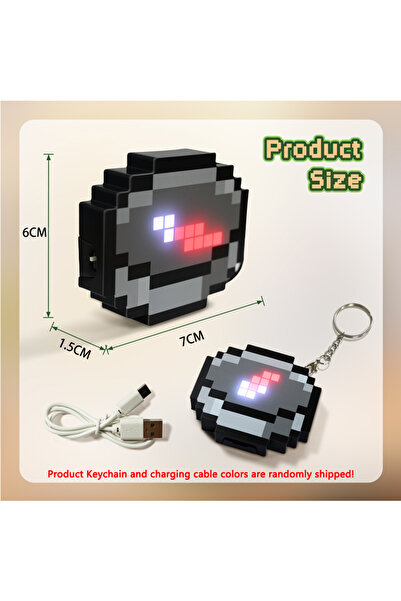 Choice سلسلة مفاتيح بوصلة بكسل قابلة لإعادة الشحن، قطعة واحدة عشوائية، ملحق أ...