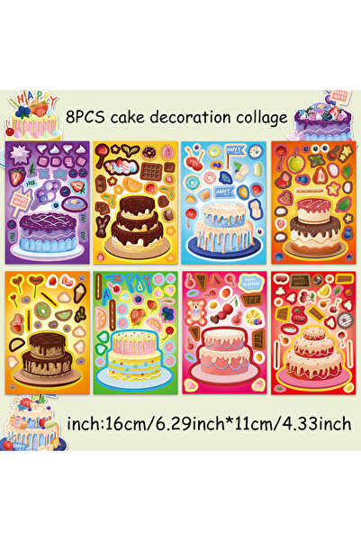 Choice ٨ قطع من ملصقات أحجية كيك إبداعية، أمنيات تتحقق، أحجية تجميع، أحجية مل...