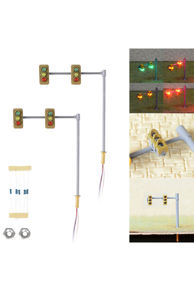 Choice إشارات مرور صفراء عدد 2، نموذج معبر مشاة بمقياس N، مصابيح LED للمشاة، ...
