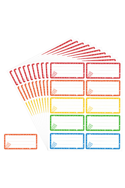 Choice مجموعة متعددة من 100 قطعة من ملصقات بطاقات الأسماء الملونة - ملصقات مد...