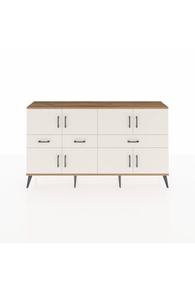 Dienni Arges Konsol 5 Raflı 3 Çekmeceli 8 Kapaklı 176x30x99 Çam-Aytaşı
