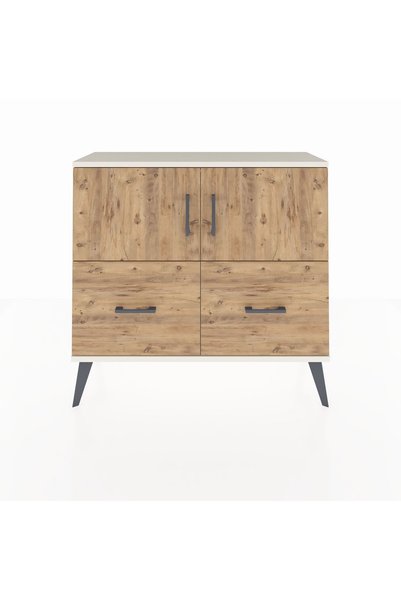 Dienni Arges Şifonyer 2 Raflı 2 Çekmeceli 2 Kapaklı 88x30x80 Aytaşı-Çam