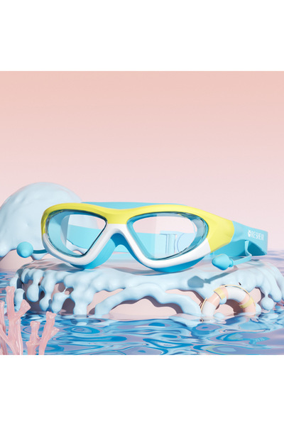 Choice نظارات سباحة صفراء عالية الوضوح للأطفال، مناسبة للأولاد والبنات، مضادة...