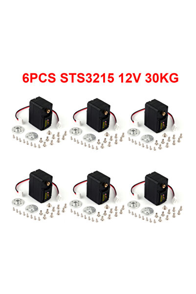 Choice 6PCS 12V 30kg 6PCS STS3215 12V 30KG High Torque Smart RC Servo TTL Serial Bus Robot Servo for SO-ARM
