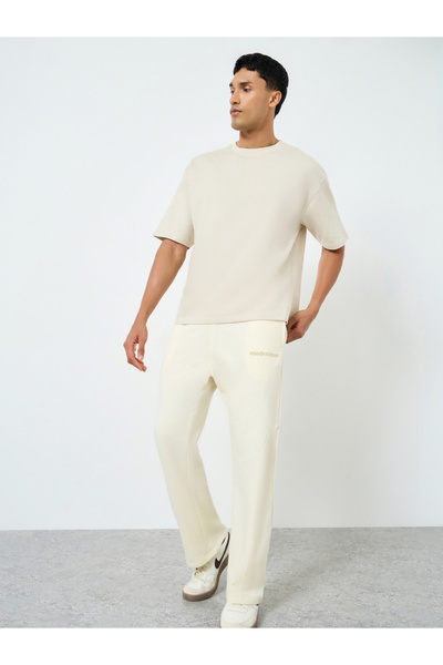 Styli Men Seam Panel Oversized Fleece Joggers