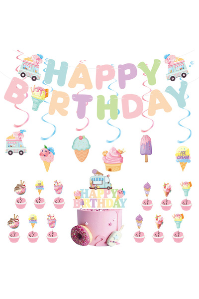 Choice زينة عيد ميلاد سعيد على شكل آيس كريم وردي، ختم ساخن، علم سحب متداخل، غ...