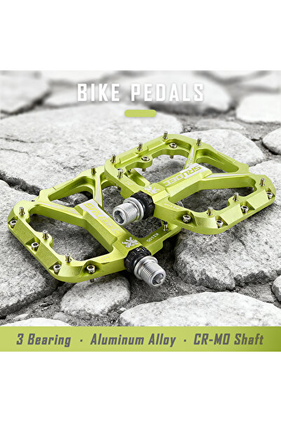 Choice دواسات دراجة هوائية خضراء من KRSEC بثلاثة محامل، مصنوعة بتقنية CNC فائ...