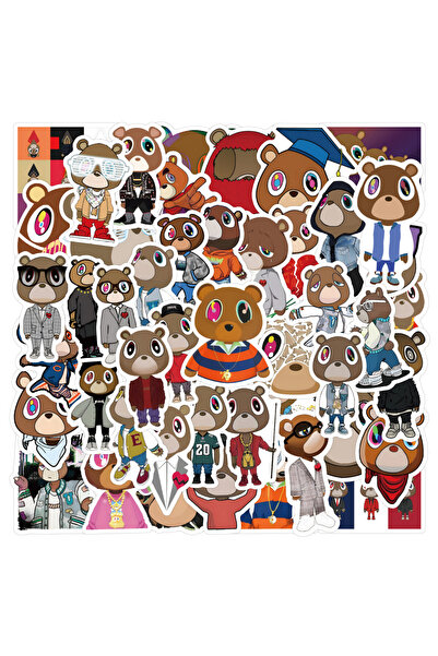 Choice ٦٠ قطعة من ملصقات دب التخرج من كاني ويست، ملصقات جرافيتي، يمكنك استخدا...