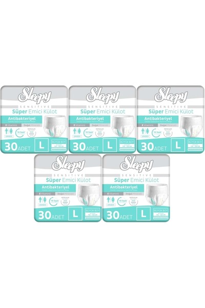 Sleepy Hasta Bezi Yetişkin Emici Külot L - Büyük - Large 150 Adet (5PK*30)
