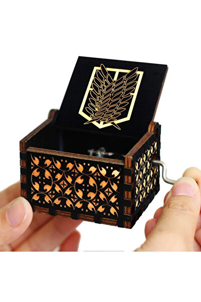 Choice MINISO M11 Hot !!!Antique carved Wooden Hand Crank Attack on Titan Mus...