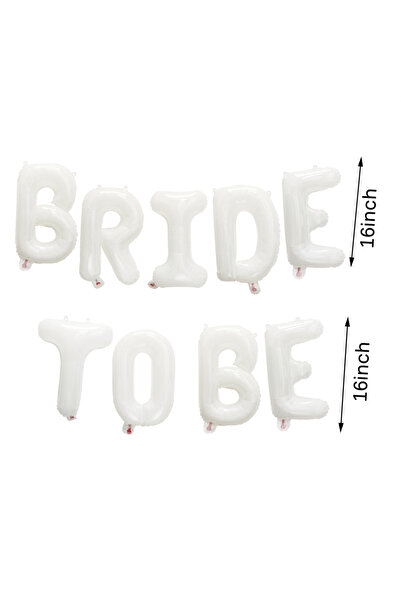 Choice بالونات بيضاء مقاس 16 بوصة، عبوة واحدة، لافتة حروف "عروس المستقبل" لحف...