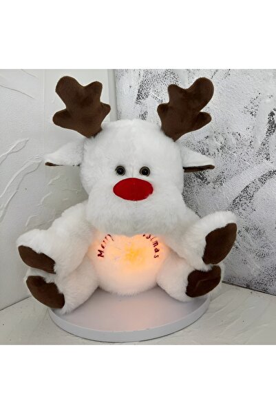 Choice 2 2025 لعبة غزال عيد الميلاد اللطيفة باللونين الأبيض والبني، تتنفس، لا...