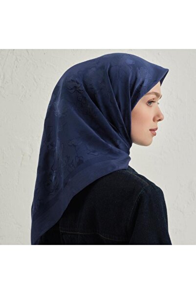 Armine Şık Floş Pamuk Eşarp Lacivert Eşarp
