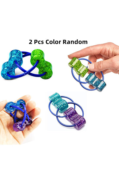 Choice 2pcs random Double Circle Flip Decompression Chain Fidget Finger Rotat...