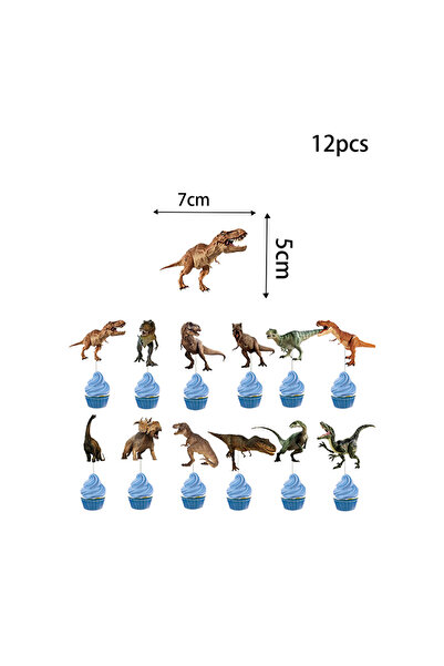 Choice 12 قطعة لتزيين الكيك، 12 قطعة لتزيين كيك الديناصورات، كيكة حفلة عيد مي...