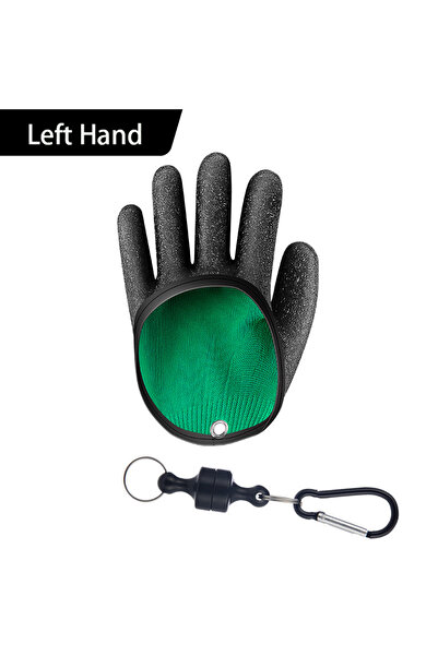 Choice قفازات صيد سمك احترافية مضادة للانزلاق لليد اليسرى، مزودة بمغناطيس للف...