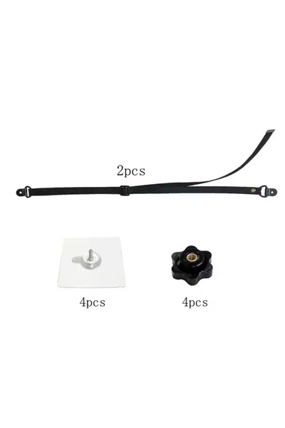 Choice قطعتان من أحزمة أمان التلفزيون السوداء القابلة للتعديل، مثبتات أثاث لاصقة مضادة للانقلاب بدون حفر للأطفال