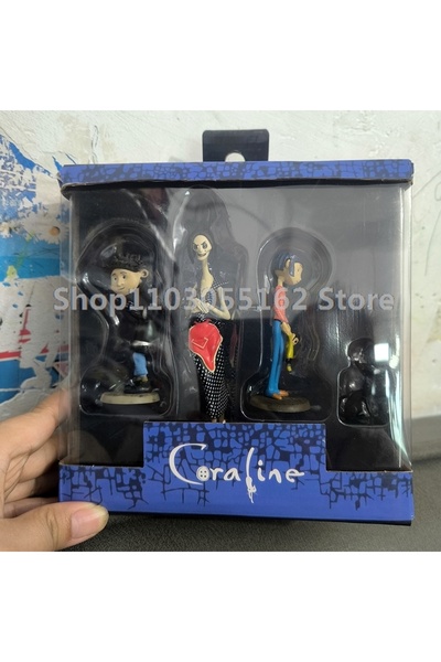 Choice مجموعة من 3 مجسمات شخصية كورالين من أنمي كورالين والباب السري، مع علبة...