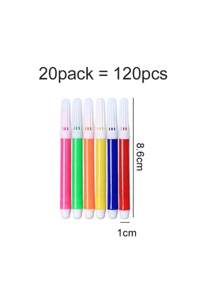 Choice عبوة من 20 قلم تلوين مائي صغير، 6 ألوان، قلم رسم جرافيتي للقماش غير ال...