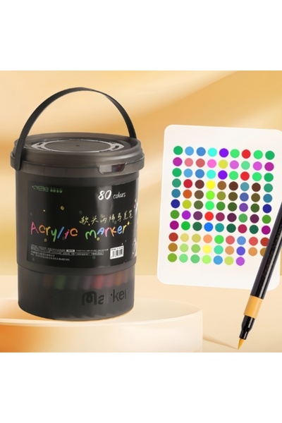 Choice قلم تلوين برأس ناعم، 80 لونًا، قلم تلوين أكريليك برأس ناعم، قلم رسم مل...