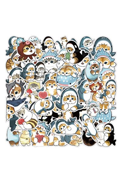 Choice 50 قطعة من ملصقات القطط البيضاء المرحة والجميلة بتصميمات كرتونية لطيفة...