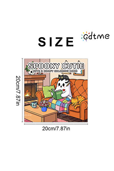 Choice كتاب تلوين لطيف ومريح للكبار، مقاس 20×20 سم، 24 صفحة، بعنوان "مخيف ولطيف"، يساعد على تخفيف التوتر وقضاء الوقت.