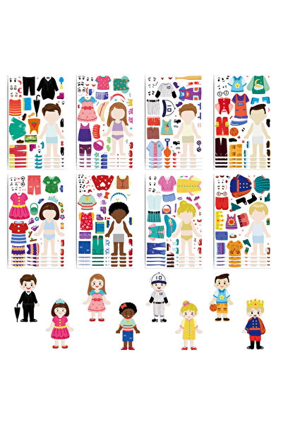 Choice ٨ قطع من ملصقات أحجية تلبيس الأطفال، رسومات كرتونية لطيفة، ممتعة وإبدا...