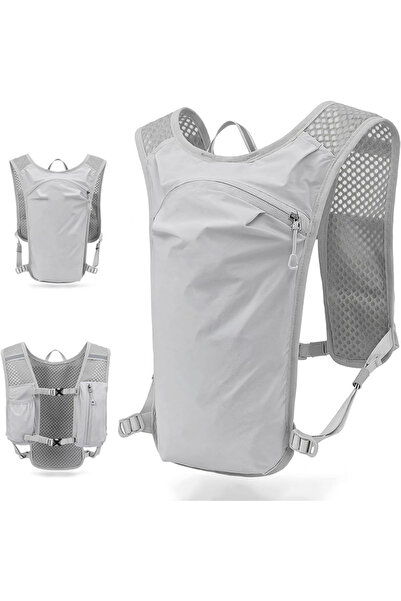 Choice حقيبة ظهر رمادية اللون لركوب الدراجات والجري والمشي لمسافات طويلة، قاب...