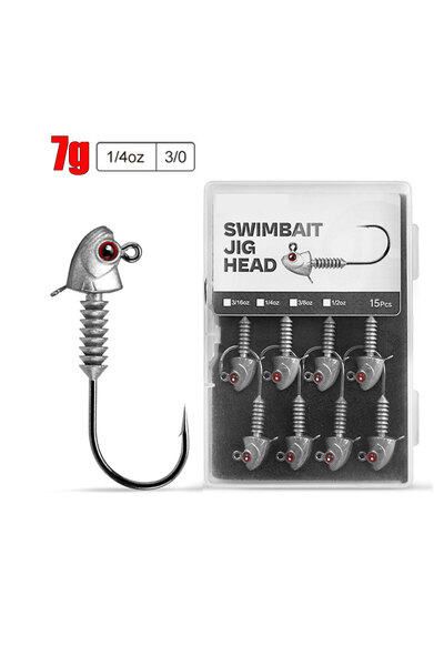 Choice 15pieces a box 7g MrLurion 15pcs 5g 7g 10g 14g jig head hook ,fishing ...