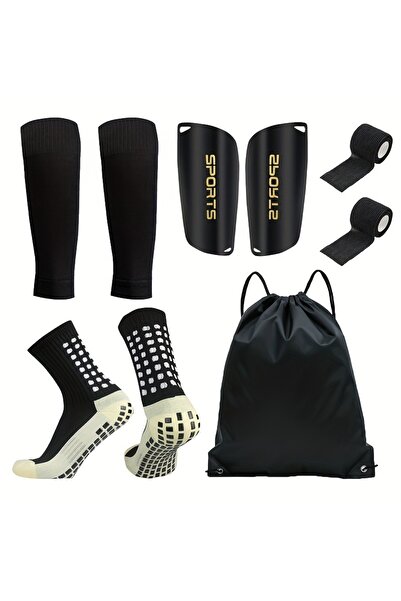 Choice 5 جوارب كرة قدم سوداء بمقاس واحد، مكونة من 5 قطع، مصنوعة من السيليكون، مناسبة للرجال والنساء.