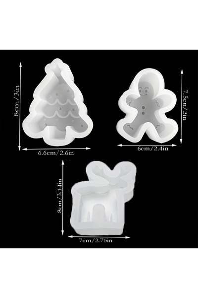 Choice 3 قطع من قوالب السيليكون على شكل شجرة عيد الميلاد ورجل خبز الزنجبيل، مع شمع عطري، وحجر، وحجر للخبز